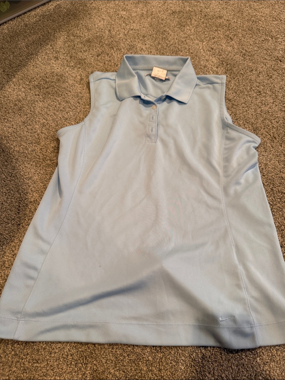Nike Light Blue Sleeveless Polo Tank Top